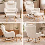 NURSA – Ergonomic Teddy Nursing Rocking Chair Headrest & Footrest