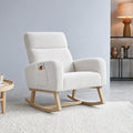 TEDRA – Teddy Bouclé Rocking Chair High Back XL 14 cm Cushion