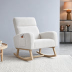 TEDRA – Teddy Bouclé Rocking Chair High Back XL 14 cm Cushion