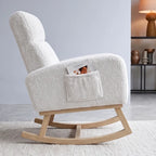 TEDRA – Teddy Bouclé Rocking Chair High Back XL 14 cm Cushion