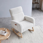 TEDRA – Teddy Bouclé Rocking Chair High Back XL 14 cm Cushion