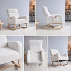 TEDRA – Teddy Bouclé Rocking Chair High Back XL 14 cm Cushion