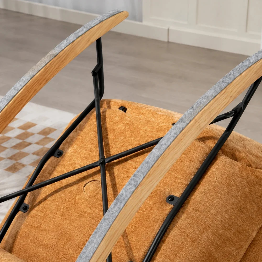 NIDVA – Chenille Cocoon Rocking Chair Wide 53 cm Seat High Back