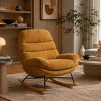 NIDVA – Chenille Cocoon Rocking Chair Wide 53 cm Seat High Back