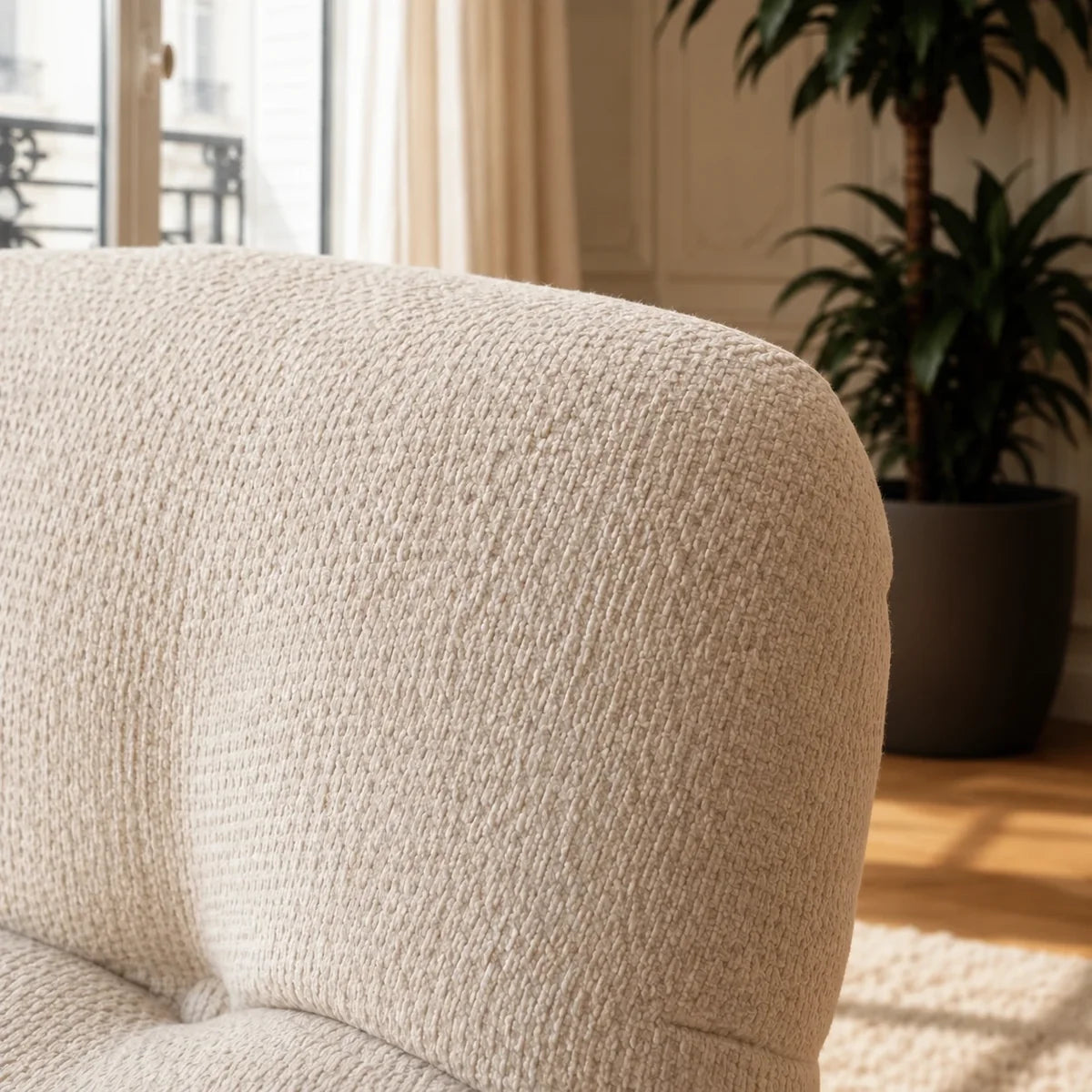 ORAVA – XXL Cocoon Rocking Chair Tufted Chenille 5-Position Recline