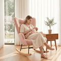 TENDRA – Cocooning Teddy Rocking Chair High Back Solid Wood Legs