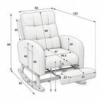 BJORA – Beige Teddy Nursing Rocking Chair with Retractable Footrest