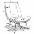 LINVA – 2-in-1 Reclining Rocking Chair Beige Linen Beechwood Base
