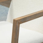 SKOGA – Scandinavian Rocking Chair Solid Rubberwood & Cream Bouclé