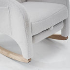 BLANKA – White Teddy Nursing Rocking Chair Headrest & Folding Footrest