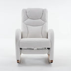BLANKA – White Teddy Nursing Rocking Chair Headrest & Folding Footrest