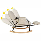 MODULA – Reclining Rocking Chair 4 Positions Corduroy Velvet & Footrest