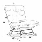 SERENA – Padded Fabric Rocking Armchair Beige Metal & Wood Frame