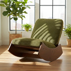 RETRA – Retro Rocking Chair Corduroy Velvet Solid Wood Frame Vintage