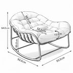 OVALA – XXL Rattan Rocking Chair Egg Shape High-Density 15 cm Cushion