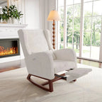 IVORA – Ivory Teddy Velvet Rocking Chair Footrest & Lumbar Cushion