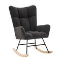 BOUCLA – Bouclé Fabric Rocking Armchair High Wingback Scandinavian