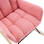 BOUCLA – Bouclé Fabric Rocking Armchair High Wingback Scandinavian