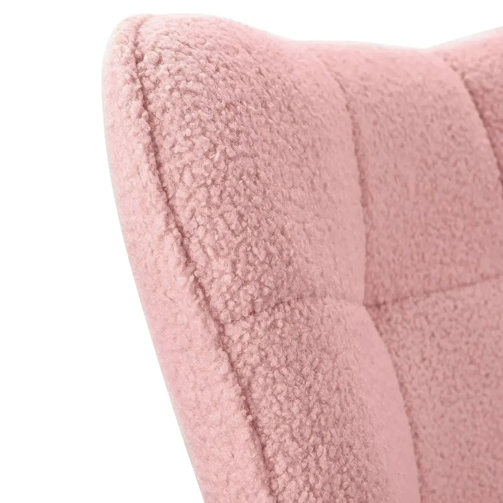 TENDRA – Cocooning Teddy Rocking Chair High Back Solid Wood Legs
