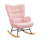 TENDRA – Cocooning Teddy Rocking Chair High Back Solid Wood Legs