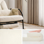 MODULA – Reclining Rocking Chair 4 Positions Corduroy Velvet & Footrest
