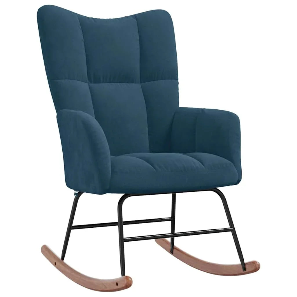 PRISMA – Tufted Velvet Rocking Chair Solid Rubberwood Legs 7 Colours
