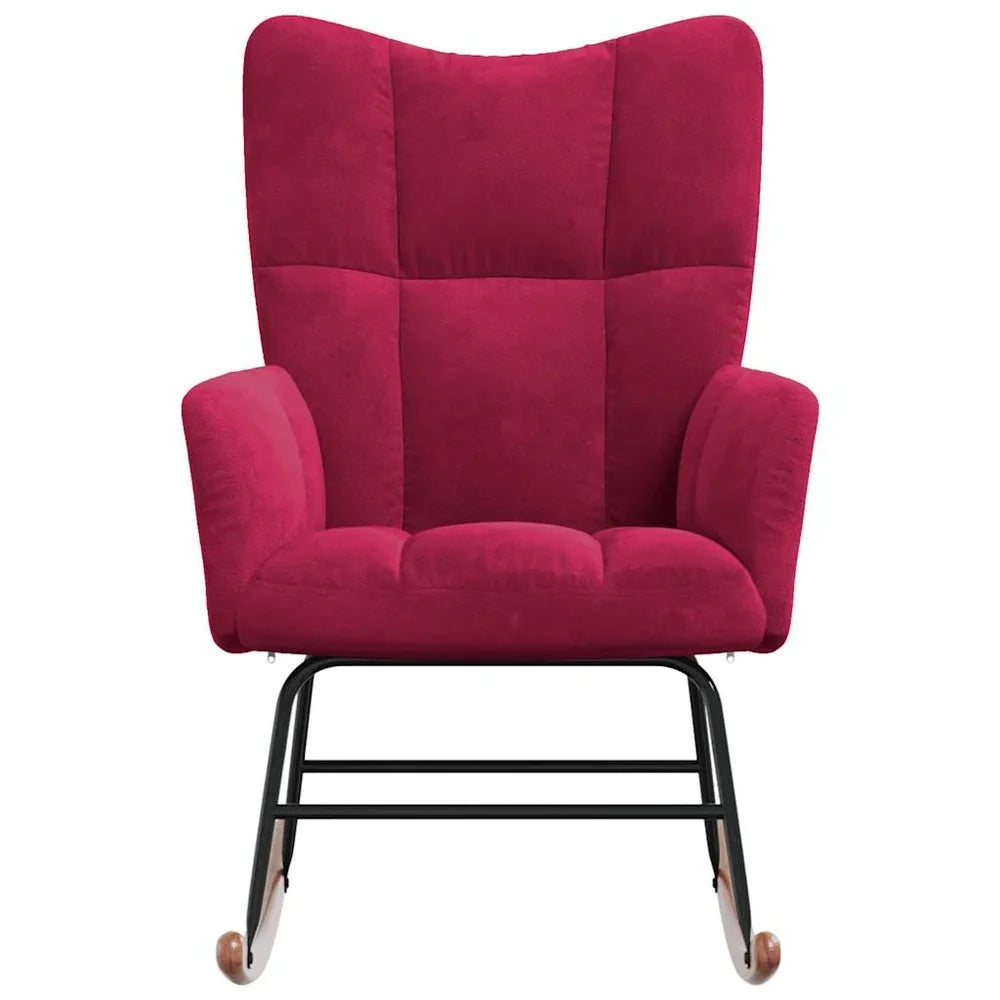 PRISMA – Tufted Velvet Rocking Chair Solid Rubberwood Legs 7 Colours