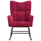 PRISMA – Tufted Velvet Rocking Chair Solid Rubberwood Legs 7 Colours