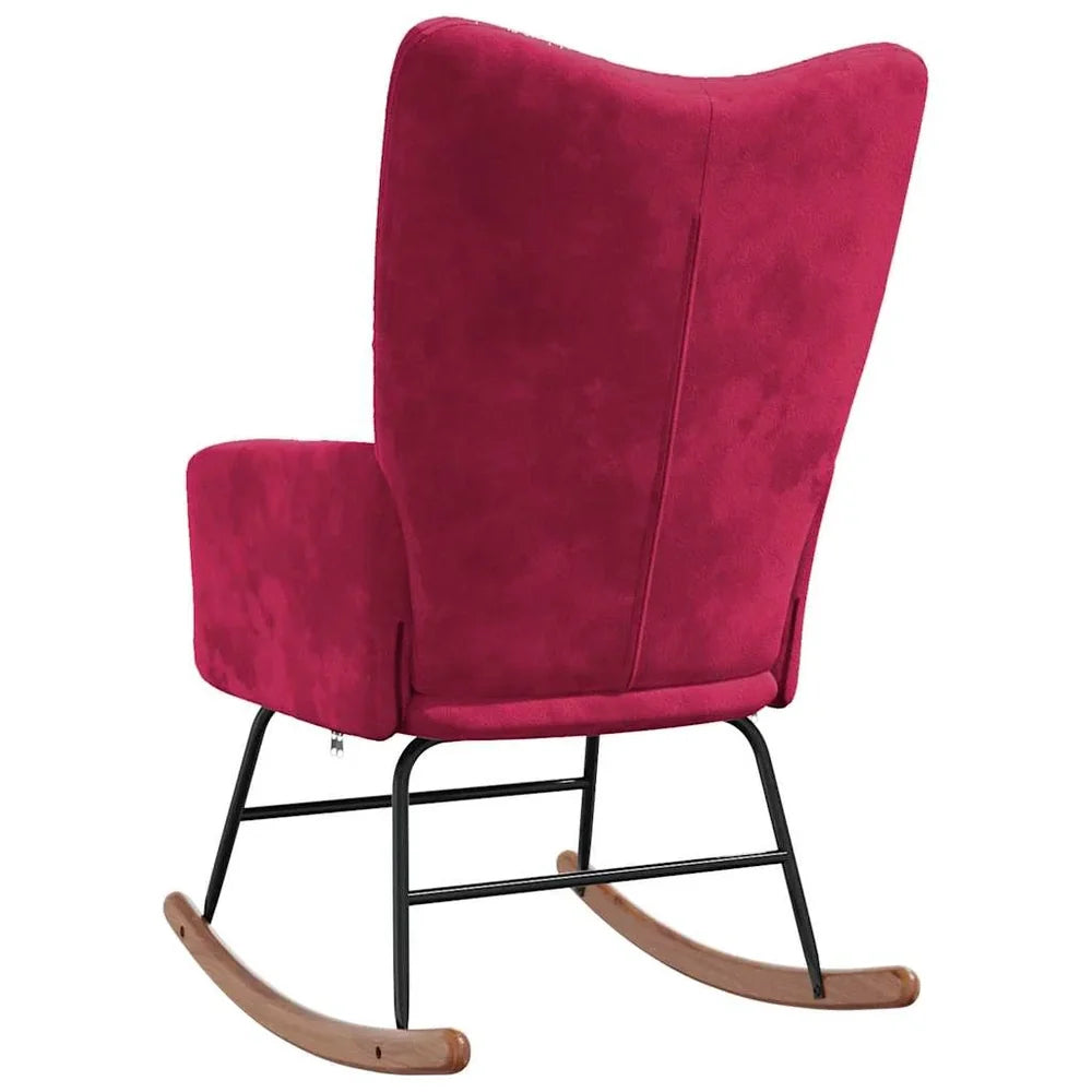 PRISMA – Tufted Velvet Rocking Chair Solid Rubberwood Legs 7 Colours