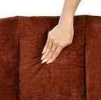 RUBIA – Scandinavian Rocking Armchair Terracotta Chenille High Back