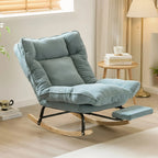 FLEXA – Reclining Rocking Chair 90° to 180° Corduroy Velvet & Footrest