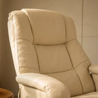 SKANDA – Faux Leather Recliner Armchair Beige 360° Swivel 135° Reclining