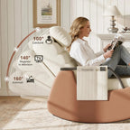 CURVA – Corduroy Velvet Rocking Chair 3-Position Recline Built-In Footrest