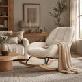 VELVA – Scandinavian Rocking Armchair Corduroy Velvet High Back Nursing