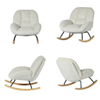 VELVA – Scandinavian Rocking Armchair Corduroy Velvet High Back Nursing