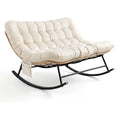 DUOVA – 2-Seater Rocking Chair PE Rattan Outdoor XXL Cushion 160 cm