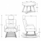 PLUMA – Ultra-Soft Nursing Rocking Chair Adjustable Headrest & Side Pockets
