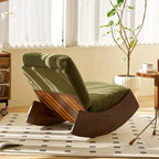 RETRA – Retro Rocking Chair Corduroy Velvet Solid Wood Frame Vintage