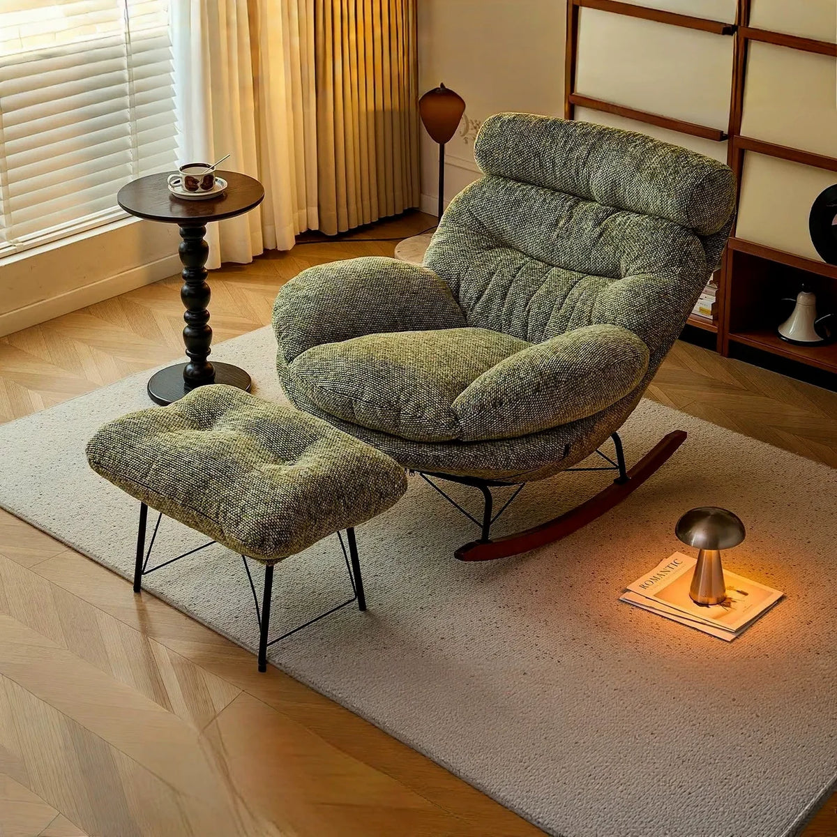HAVSA – XXL Lounge Rocking Chair 135° Reclining Removable Covers with Footrest