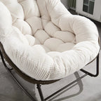 LUNARA – Papasan Rocking Chair Woven Rattan & Corduroy Velvet UV-Resistant