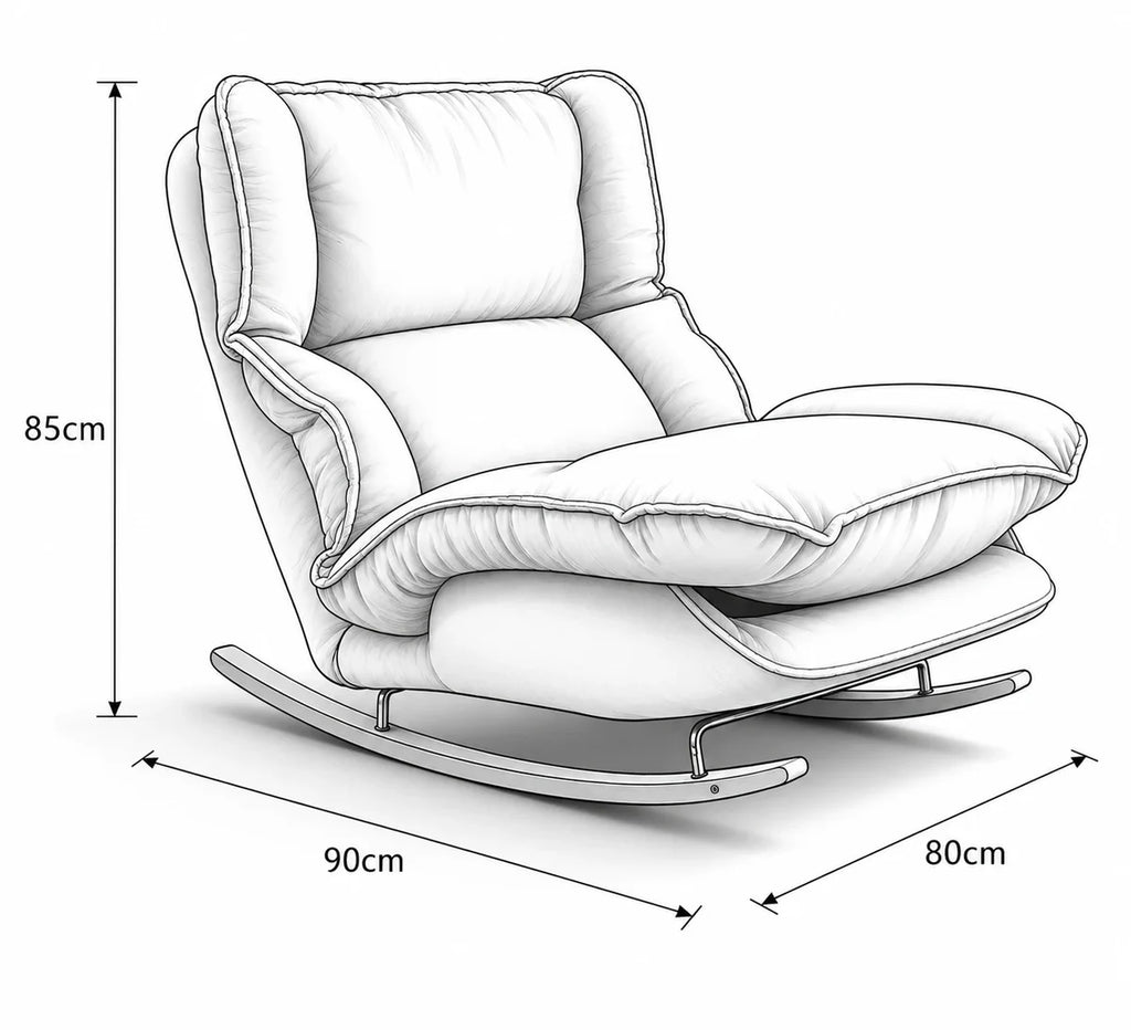 RESTA – Reclining Rocking Chair 5 Positions Chenille Machine-Washable Covers