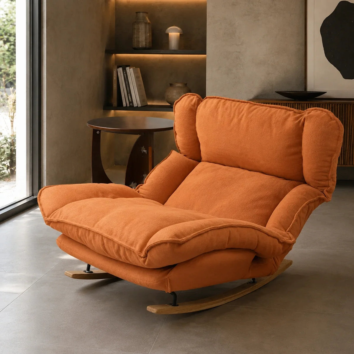 RESTA – Reclining Rocking Chair 5 Positions Chenille Machine-Washable Covers