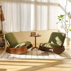 RETRA – Retro Rocking Chair Corduroy Velvet Solid Wood Frame Vintage