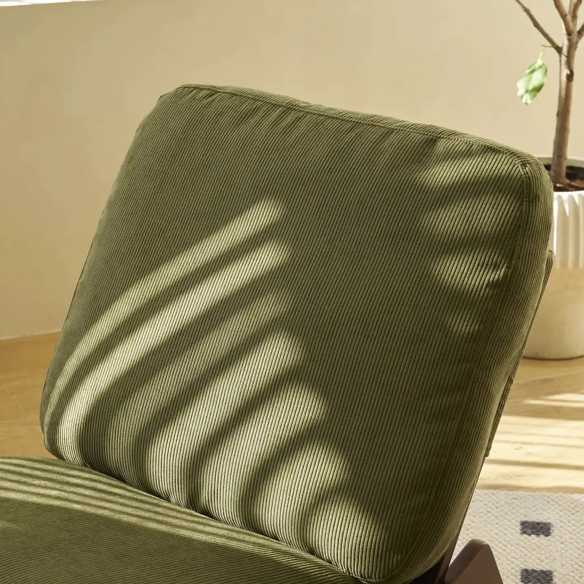 RETRA – Retro Rocking Chair Corduroy Velvet Solid Wood Frame Vintage