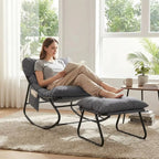 PLUVIA – Outdoor Rocking Chair Waterproof Cushion & Matching Footrest