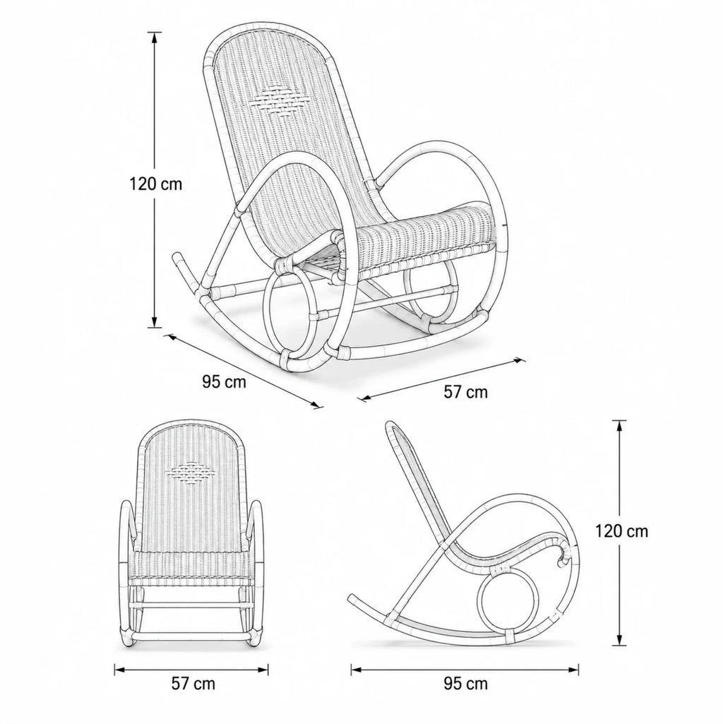 MANOA – Rattan & Manau Rocking Chair Hand-Woven Bohemian Style