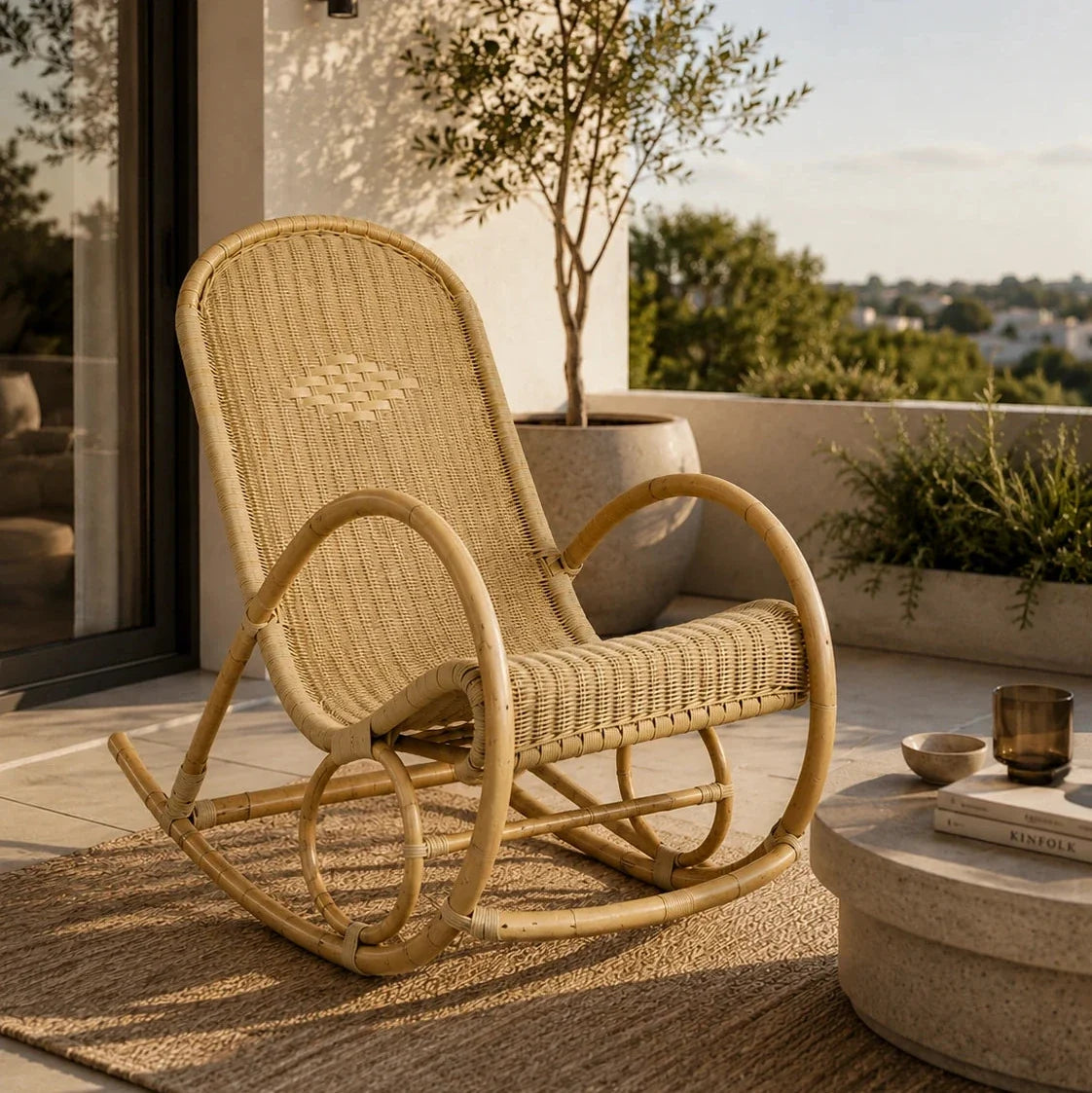 MANOA – Rattan & Manau Rocking Chair Hand-Woven Bohemian Style