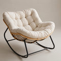 ROTVA – PE Rattan Rocking Chair Indoor Outdoor Washable Quilted Cover