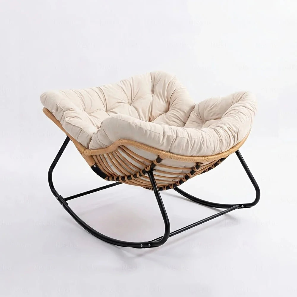 ROTVA – PE Rattan Rocking Chair Indoor Outdoor Washable Quilted Cover