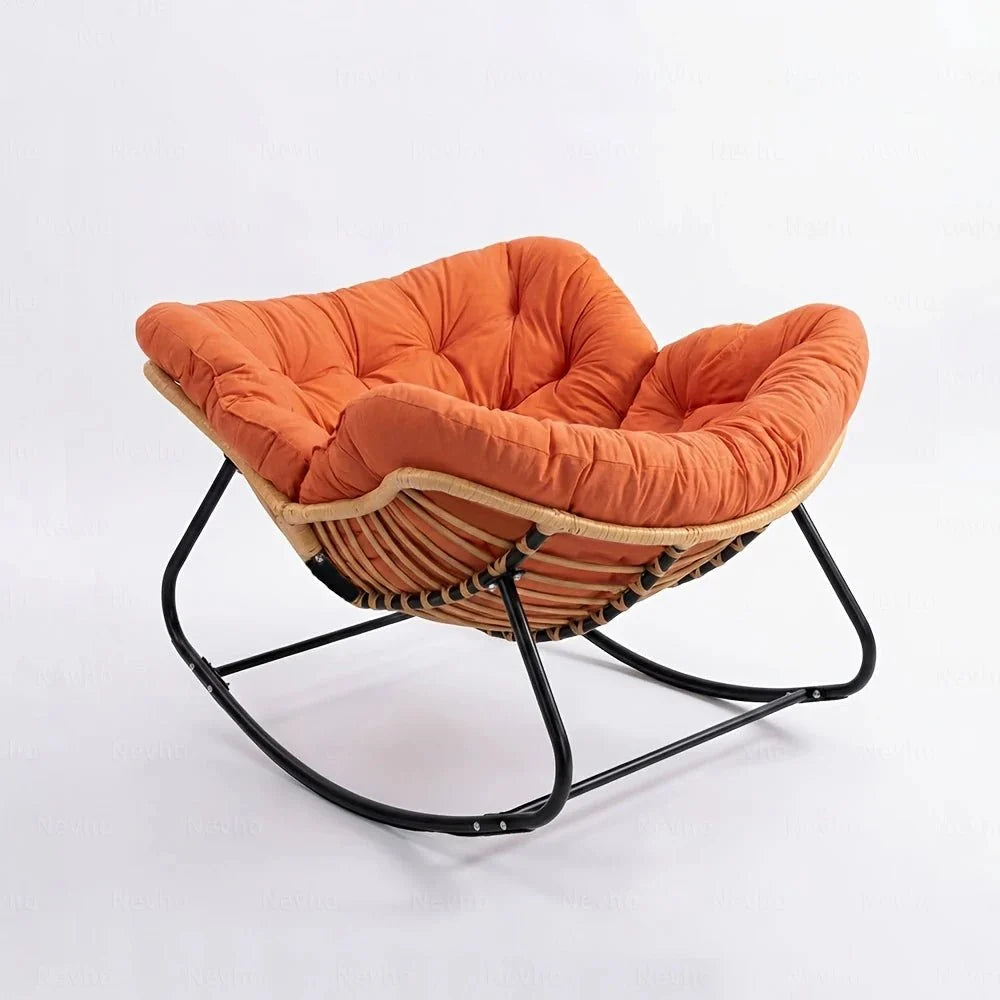 ROTVA – PE Rattan Rocking Chair Indoor Outdoor Washable Quilted Cover